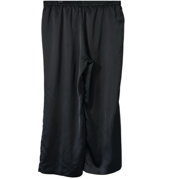 Lauren Ralph Lauren Black Label Satin Charmeuse Wide-Leg Black Pants Size Large - Picture 6 of 12